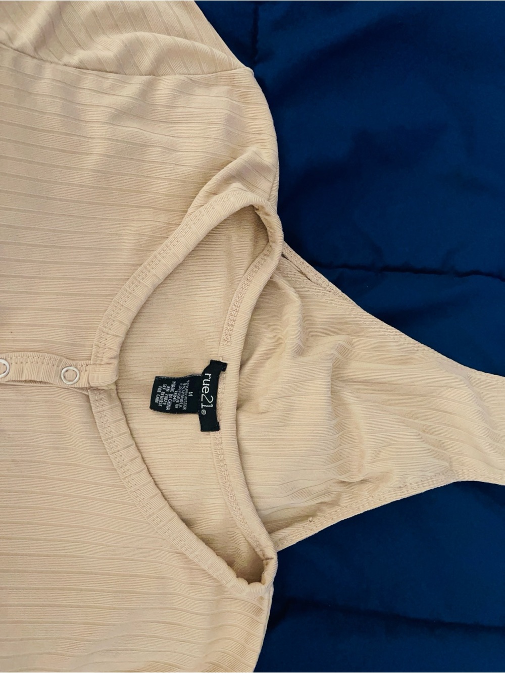 Rue21 Beige Ribbed Bodysuit